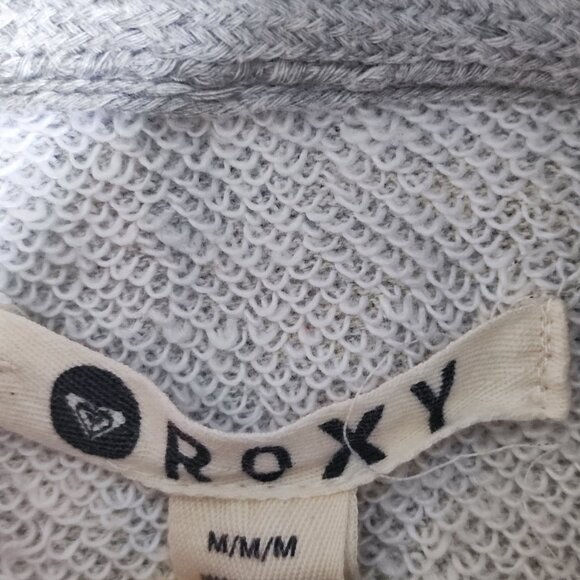 Roxy street wear hoodie women's size M grey knit kangaroo pocket - Picture 5 of 9